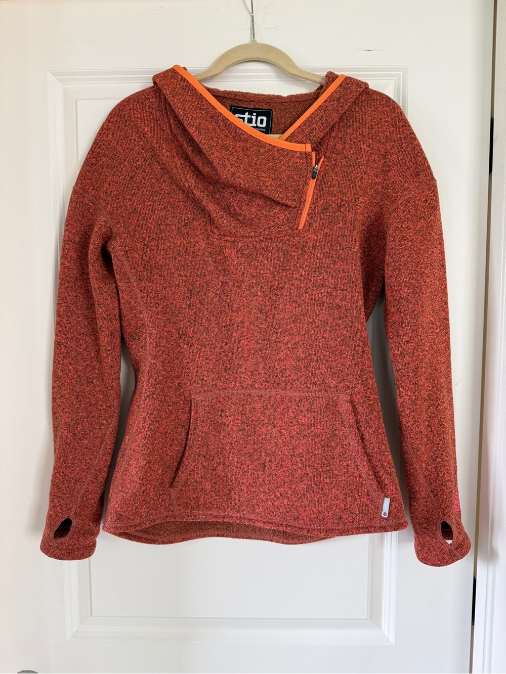 Stio Women’s Sweetwater Fleece Hoodie Rust Orange Heather